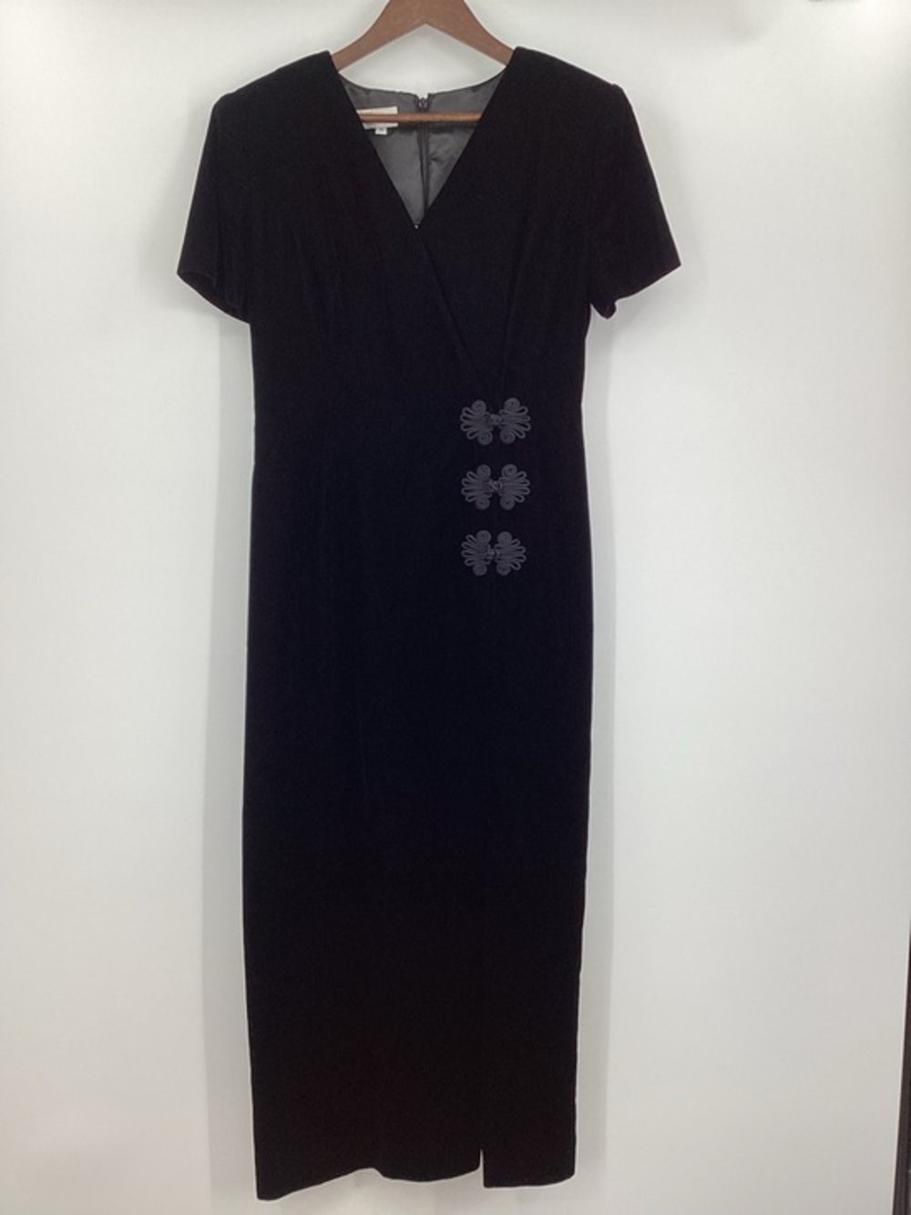 Maggy London Black Velvet Maxi Dress